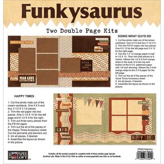Funkysaurus Double Page Kit 12"X12" Doing What Guys Do & Happy Times Paper Loft 12 x 12 Scrapbooking Kits