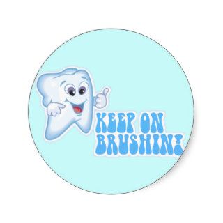 Keep On Brushing Round Sticker