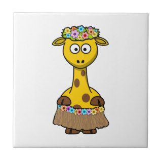 Hawaiian Giraffe Cartoon Ceramic Tiles
