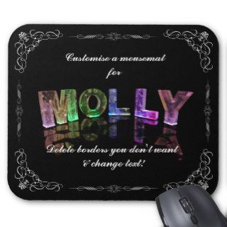 Molly    The Name Molly in 3D Lights (Photograph) Mouse Pad