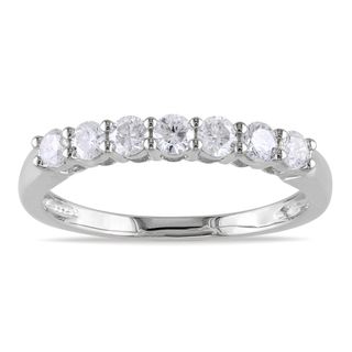 Miadora 14k White Gold 1/2ct TDW Diamond Semi Eternity Ring (G H, SI1 SI2) Miadora Women's Wedding Bands