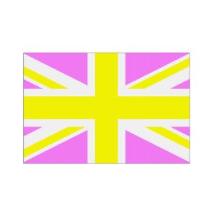 Pink and Yellow Union Jack Sign