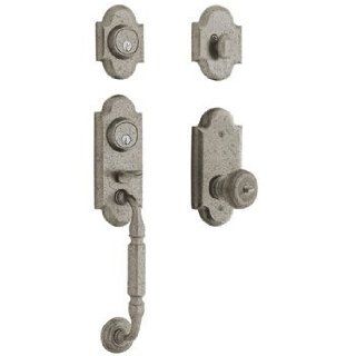Baldwin 85365.452.2ENT Distressed Antique Nickel Single Cylinder Ashton 2 Point Handleset with Colonial Knob   Door Handles  