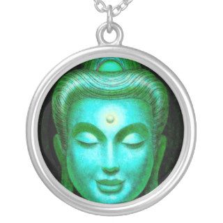 Turquoise Zen Buddha Meditation Round Necklace