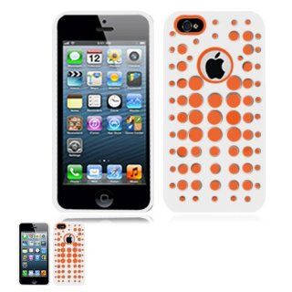 IPhone 5 White and Orange Dots Hybrid Case + Free Long Neck Strap Band Lanyard Cell Phones & Accessories