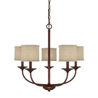 Capital Lighting 3925BB 468 Chandelier with Beige Fabric Shades, Burnished Bronze Finish    