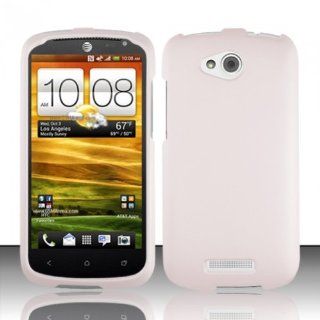 For HTC One VX (AT&T) Rubberized Cover Case   White Cell Phones & Accessories