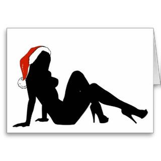 sexy santa silhouette card