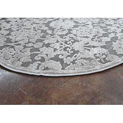 Madison Taupe/ Grey Floral Chenille Rug (3'10 Round) Alexander Home Round/Oval/Square
