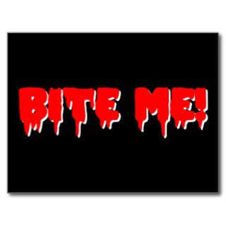 Bite Me Vampire Halloween Postcard