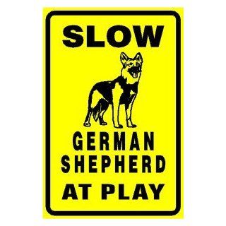 GERMAN SHEPHERD AT PLAY caution dog pet sign   Yard Signs