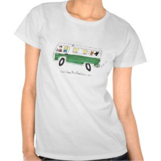 Green Bus Adventures Bus Drawing Girls T shirt