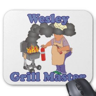 Personalized Wesley Grill Master Mouse Pads