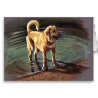 DOG, WATER'S EDGE PASTEL ART CARD