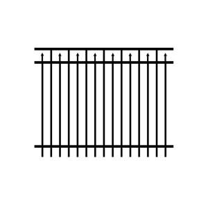 Jerith Adams 4 ft. x 6 ft. Aluminum Black Fence Section RS48B200SN
