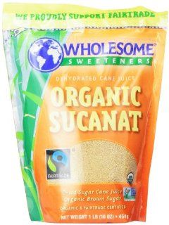 Wholesome Sweeteners, Inc., Organic Sucanat, Dehydrated Cane Juice, 1 lb (454 g) Health & Personal Care