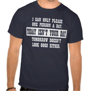 I can only please one person a day shirts