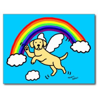 Yellow Labrador Guardian Angel (Rainbow Bridge) Post Card