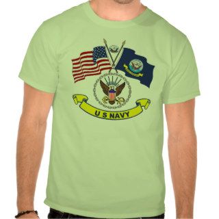 Crossed Navy Flag BBQ Apron Tee Shirts