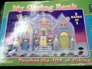 1996 Rainfall Educational Toys My Giving Bank 3 Banks In 1 Money And Coin Bank SPCN# 983 455 0219 Toys & Games