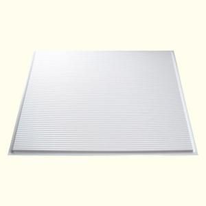 Fasade Rib 2 ft. x 2 ft. Gloss White Lay in Ceiling Tile L65 00