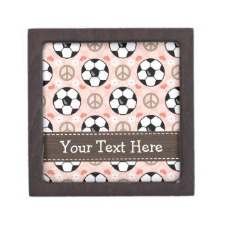 Peace Love Soccer Gift Box Premium Jewelry Box