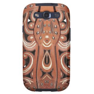 Brown Western Style Leather Look Galaxy SIII Cases