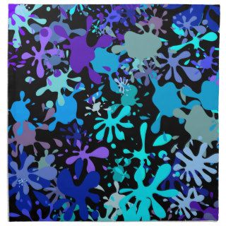 Graffiti Blue Paint Splatter Wallpaper Design Cloth Napkins