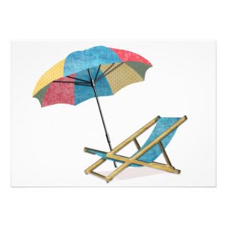 Beach Chair and Umbrella Personalized Announcement