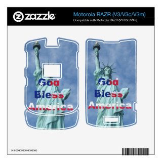 God Bless America Statue of Liberty Skin for RAZR Motorola RAZR Decals