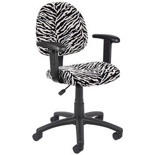 Boss Zebra Microfiber Adjustable Task Chair with Lumbar Support Boss Task Chairs