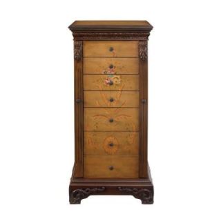 Powell Masterpiece Antique Parchment Hand Painted Jewelry Armoire 582 314