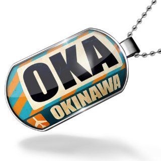 Dogtag Airportcode OKA Okinawa Dog tags necklace   Neonblond NEONBLOND Jewelry