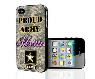 Proud Army Mom U.S American Soldier Iphone 4 4s Hard Case Cover Cell Phones & Accessories