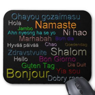 Hello Around The World #2    mouse, office Mouse Pad