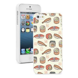 Apple iPhone 5 5S White 5W459 Hard Back Case Cover Color Sushi Pattern Cell Phones & Accessories