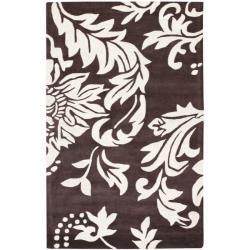 Handmade Soho Brown/ Ivory New Zealand Wool Contemporary Rug (3'6" x 5'6") Safavieh 3x5   4x6 Rugs