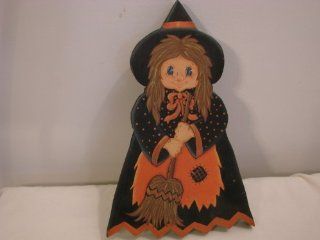Wooden Halloween Witch with Broom  Other Products  