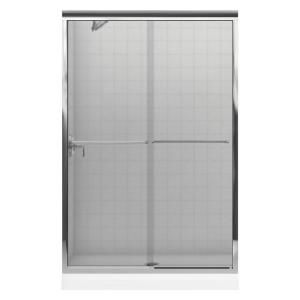 KOHLER Fluence 47 5/8 in. x 70 5/16 in. Frameless Bypass Shower Door in Bright Polished Silver with Clear Glass K 702208 L SHP
