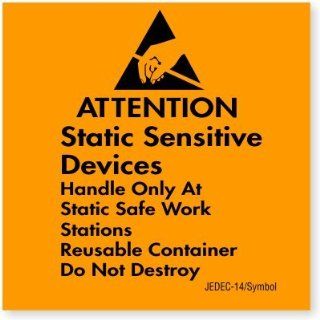 Attention Static Sensitive Devices Labels 4" X 4", asc 475, 500 Per Roll  Other Products  
