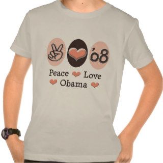 Peace Love Obama 08 Kids Organic Tee