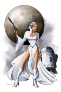Star Wars Art Limited Edition Print Large Paper "LEIA" by Mike Kungl Entertainment Collectibles