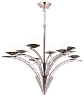Trans Globe Lighting MDN 476 Eight Light Chandelier from the Modern Collection, Satin Nickel    