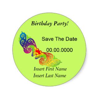 Save The Date Birthday Party Stickers