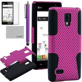 Pandamimi ULAK(TM) Purple & Black Dual Premium Hybrid Hard Case + Soft Gel Bumper Back Cover for LG Optimus L9 P769 (T Mobile) + Screen Protector +Stylus Cell Phones & Accessories