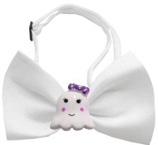 Girly Ghost Chipper White Bow Tie  Pet Costumes 