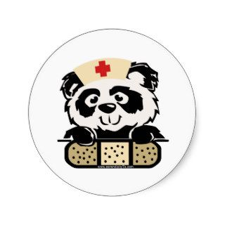 Panda Nurse Round Sticker