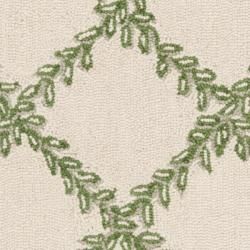 Hand hooked Trellis Ivory/ Light Green Wool Rug (2'6 x 4') Safavieh Accent Rugs
