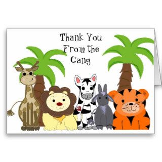 Zoo Animal Thank You Card