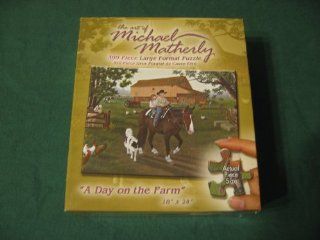 The Art of Michael Matherly 300 Piece Large Format Puzzle "A Day on the Farm" Toys & Games